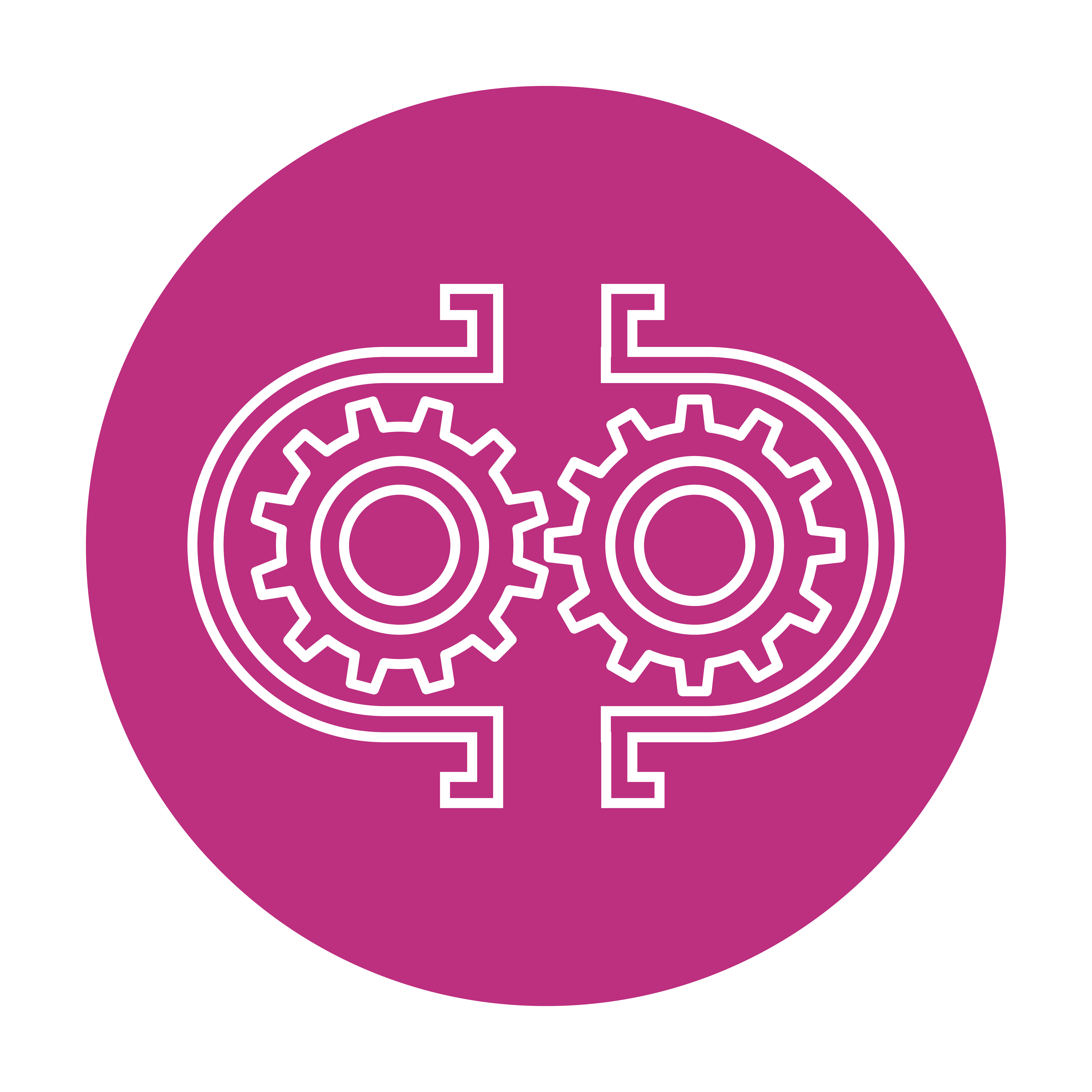 Ikona układów hydraulicznych w kolorze wiśniowym